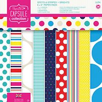 Набор бумаги для скрапбукинга Spots & Stripes Brights - PMA160207
