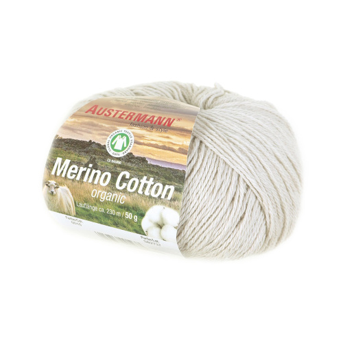 Пряжа Merino Cotton organic 55% шерсть 45% хлопок 50 г 230 м Austermann 98311-0010 фото