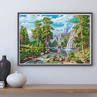 Картина стразами Пейзаж с водопадом  Алмазное хобби Ah5532