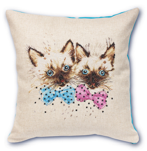 Набор для вышивания подушки Сиамские котята смотреть фото