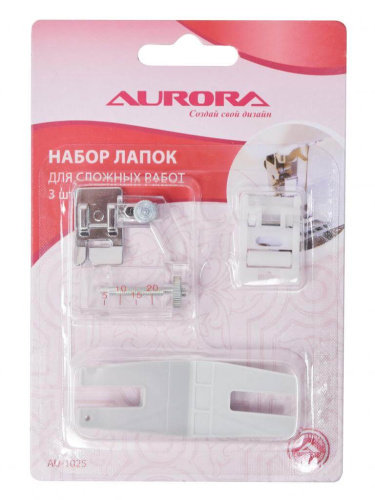 Фото набор лапок для швейных машин для сложных работ 3 шт aurora au-1025 на сайте ArtPins.ru