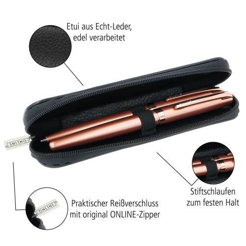 Купить пенал для ручек leather case на молнии 15 х 5 х 2 см натуральная кожа черный online 90686 фото фото 4
