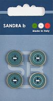 Пуговицы Sandra 4 шт на блистере синий CARD128