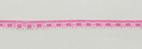 Фото мерсеризованное хлопковое кружево  состав 100% хлопок  ширина 10 мм  намотка 30 м  цвет розовый на сайте ArtPins.ru