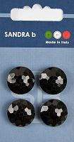 Пуговицы Sandra 4 шт на блистере черный CARD162