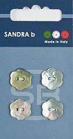 Пуговицы Sandra 4 шт на блистере натуральный CARD027