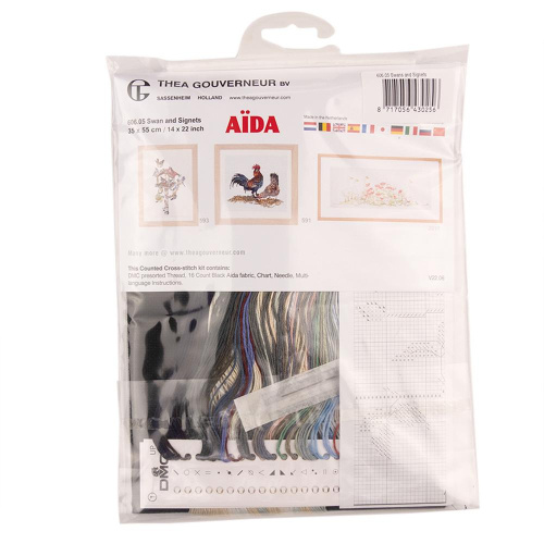Набор для вышивания Лебедь Aida 16 ct THEA GOUVERNEUR 606.05 смотреть фото фото 3