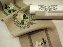 Основа для вышивания 11-ти ниточная лента с рисунком ширина 34 см Vaupel 5157-340 90028 белый с черным рисунком