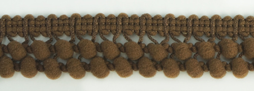 Фото тесьма с помпонами двурядная коричневая cmm sew & craft 6000/2/8 на сайте ArtPins.ru