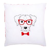 Набор для вышивания подушки Собака в красных очках VERVACO PN-0155963