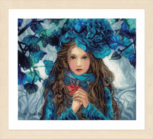 Набор для вышивания Девушка с синими цветами  LANARTE PN-0188640 смотреть фото