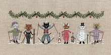 Набор для вышивания Frieze Skiing Cats  Котики-лыжники 32 х 11 см le boheur des dames 2676