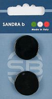 Пуговицы Sandra 2 шт на блистере черный CARD175