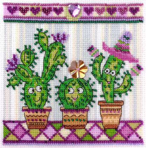 Набор для вышивания Веселые кактусы  Марья Искусница 13.003.14 смотреть фото