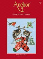 Набор для вышивания Anchor Christmas Kittens 19.5*16.5 см MEZ Венгрия PCE0504