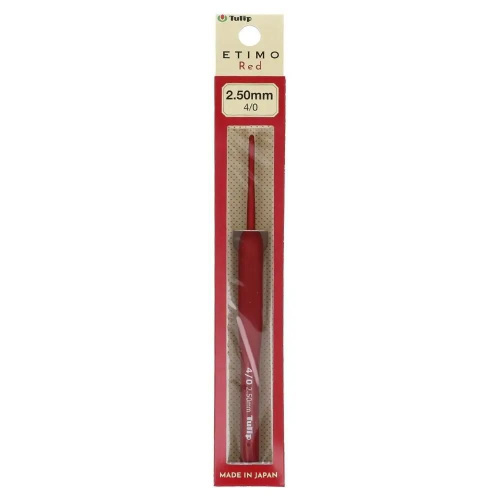 Крючок для вязания с ручкой ETIMO Red 2.5 мм алюминий пластик красный Tulip TED-040e