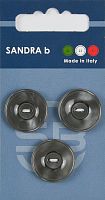 Пуговицы Sandra 3 шт на блистере серый CARD192