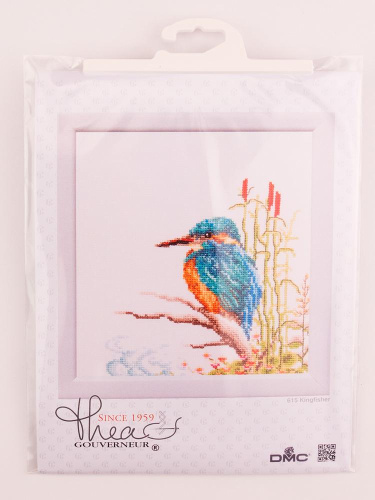 Набор для вышивания Зимородок канва лён 32 ct 18 х 19 см THEA GOUVERNEUR 615 смотреть фото фото 4