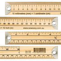 Метр деревянный бытовой с градацией в сантиметрах и дюймах Hemline NL4189/B