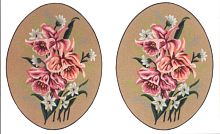 Канва жесткая с рисунком Розовые цветы  2 картинки