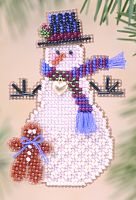 Набор для вышивания бисером "Снеговик с пряничным человечком"