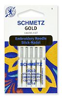 Иглы для вышивки Gold титаниум №90 Schmetz 22:70.EB9.VDS