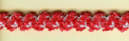Фото резинка декоративная шенилл 9.2 мм цвет красный на сайте ArtPins.ru
