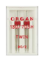 Иглы двойные стандарт №90/2.0 2 шт. Organ 130/705.90/2,0.2.H