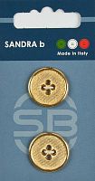 Пуговицы Sandra 2 шт на блистере золотой металлик CARD230