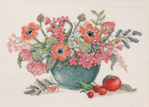 Набор для вышивания Анемоны и тюльпаны в синей вазе Eva Rosenstand Eva Rosenstand 14-460 смотреть фото