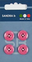 Пуговицы Sandra 4 шт на блистере розовый CARD045