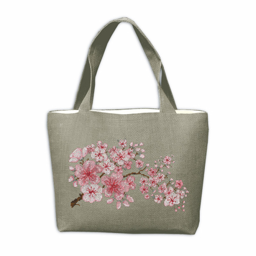 Набор для вышивания сумки Handbag Sakura Flowers  Цветы сакуры 42 х 27 х 9 см le boheur des dames 8019 смотреть фото