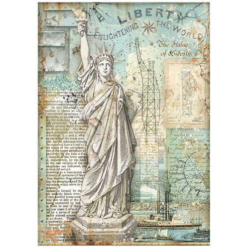 Бумага рисовая Sir Vagabond Aviator Statue of Liberty  STAMPERIA DFSA4702 фото