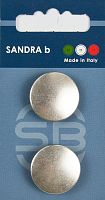 Пуговицы Sandra 2 шт на блистере серебряный CARD201