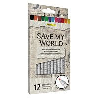 Набор цветных карандашей Crayons Save my World с корпусом из переработанных газет 12 шт Online 07920