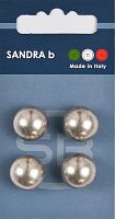 Пуговицы Sandra 4 шт на блистере серебряный CARD209