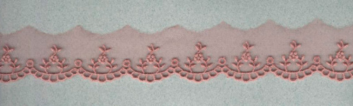 Фото вышивка на тюле  30 мм  цвет пыльно-розовый на сайте ArtPins.ru