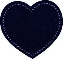 Термоаппликация Сердце из замши синее  HKM 43158
