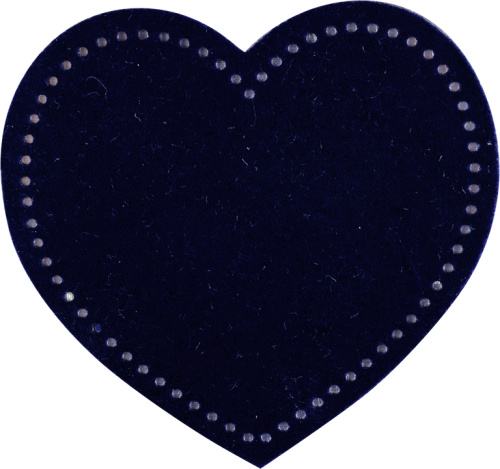 Фото термоаппликация сердце из замши синее  hkm 43158 на сайте ArtPins.ru