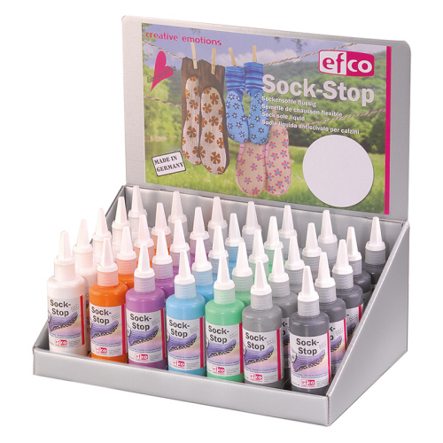 Дисплей Краска текстильная с противоскользящим эффектом 3D Sock-Stop 100 мл 7 цветов Efco 9580896 купить