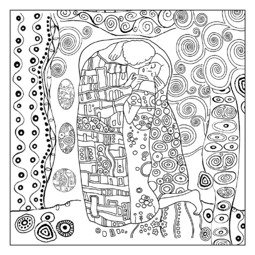 Салфетка рисовая с контуром рисунка Klimt Il bacio фото