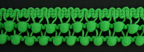 Фото тесьма с помпонами двурядная зеленая cmm sew & craft 6000/2/14 на сайте ArtPins.ru