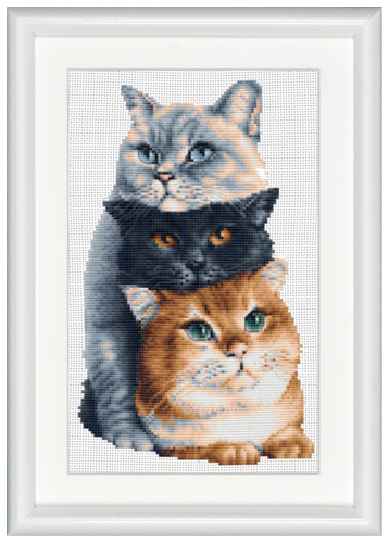 Набор для вышивания Три кота канва лён 28 ct Dutch Stitch Brothers DSB012L смотреть фото