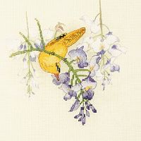 Набор для вышивания Желтая птица и фиолетовый цветок XIU Crafts 2032601