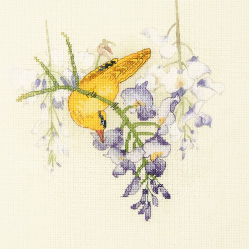 Набор для вышивания Желтая птица и фиолетовый цветок XIU Crafts 2032601 смотреть фото