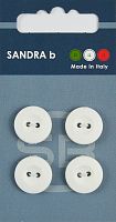 Пуговицы Sandra 4 шт на блистере белый CARD014