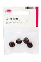 Глазки стеклянные для мишек Тедди и кукол на металлической петле  цвет коричневый  диаметр 12 мм