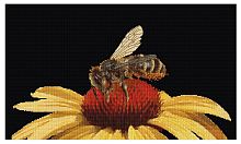 Набор для вышивания Пчела на желтом цветке канва аида черная 16 ct THEA GOUVERNEUR 585.05