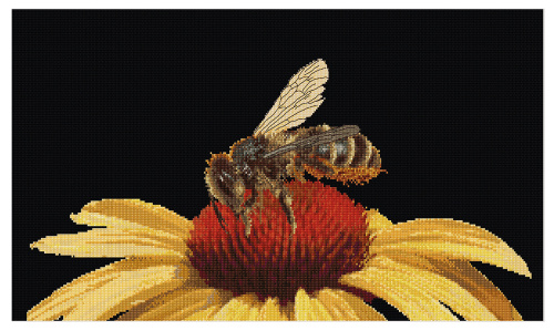 Набор для вышивания Пчела на желтом цветке канва аида черная 16 ct THEA GOUVERNEUR 585.05 смотреть фото