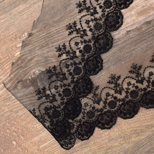 Фото вышивка на тюле 85 мм цвет черный iemesa i639/14 на сайте ArtPins.ru